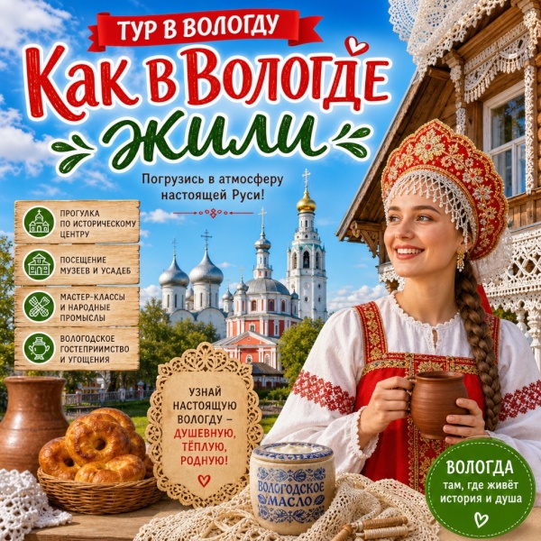 Тур в город Вологда «Как в Вологде жили!»